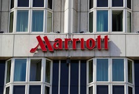 Logo of Marriott hotel is seen in Vienna, Austria April 9, 2018.