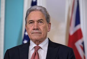 New Zealand Foreign Minister Winston Peters looks on on the day he meets with U.S. Secretary of State Antony Blinken at the State Department in Washington, U.S., April 11, 2024.