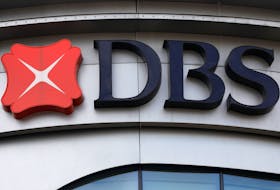 A DBS bank signage is pictured in Singapore September 5, 2017.