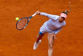Tennis - Madrid Open - Park Manzanares, Madrid, Spain - May 1, 2024  Kazakhstan's Yulia Putintseva in action during her quarter final match against Kazakhstan's Elena Rybakina