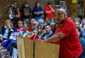 Gene Kilby gives public comment against voting to restore previously removed Confederate names to two local schools, during a hearing at which the Shenandoah County school board later voted to restore the names, at Peter Muhlenberg Middle School in Woodstock, Virginia, U.S., May 9, 2024.