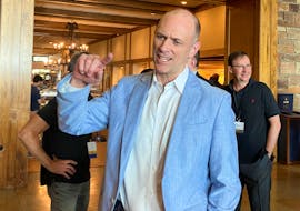 Chicago Fed President Austan Goolsbee speaks as he heads into the Kansas City Fed's annual economic symposium in Jackson Hole, Wyoming, U.S., August 24, 2023.