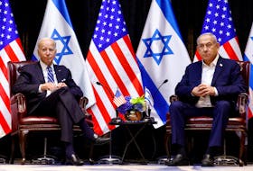 U.S. President Joe Biden meets with Israeli Prime Minister Benjamin Netanyahu and the Israeli war cabinet, as he visits Israel amid the ongoing conflict between Israel and Hamas, in Tel Aviv, Israel, October 18, 2023.