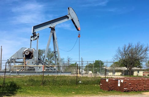An oil pumpjack is seen in Velma, Oklahoma U.S. April 7, 2016.