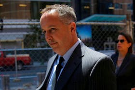Pharmacist Barry Cadden, co-founder of the now-defunct New England Compounding Center, arrives to be sentenced after being convicted for racketeering and fraud for his role in a 2012 meningitis outbreak that killed 64 people across the United States, in Boston, Massachusetts, U.S., June 26, 2017.  
