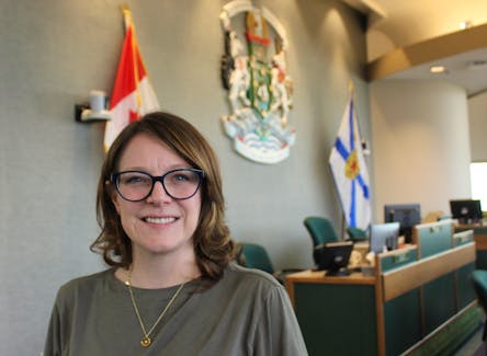 CBRM Mayor Amanda McDougall-Merrill inside council chambers following Thursday's announcement that she will not be re-offering for the fall municipal election in October. "It’s been really hard to balance being a parent, an elected official and a good partner to my husband," she said. IAN NATHANSON/CAPE BRETON POST