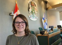 CBRM Mayor Amanda McDougall-Merrill inside council chambers following Thursday's announcement that she will not be re-offering for the fall municipal election in October. "It’s been really hard to balance being a parent, an elected official and a good partner to my husband," she said. IAN NATHANSON/CAPE BRETON POST