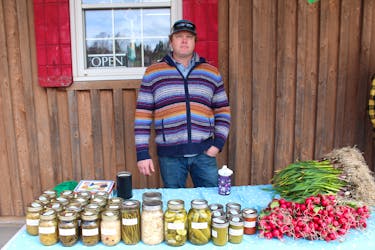 Mark Jantunen runs Bull & Tree Farm in Southside Boularderie and is a regular vendor at the Cape Breton Farmers' Market. He has about $1,800 of his farm product locked inside the regular farmers' market location amid an ongoing dispute with its landlord, but Jantunen said he's also concerned for his fellow vendors who can't do business at all while the main location remains closed. LUKE DYMENT/CAPE BRETON POST
