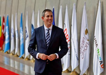 Australian Treasurer Jim Chalmers poses for a photograph as he arrives to attend a G20 finance ministers' and Central Bank governors' meeting at Gandhinagar, India, July 18, 2023.