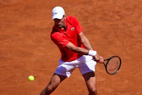 Tennis - Italian Open - Foro Italico, Rome, Italy - May 12, 2024 Serbia's Novak Djokovic in action during his round of 32 match against Chile's Alejandro Tabilo