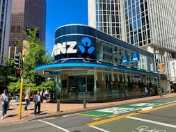 The logo of the ANZ Bank is seen at Lambton Quay, in Wellington, New Zealand November 10, 2022.