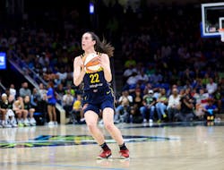 May 3, 2024; Dallas, Texas, USA; Indiana Fever guard Caitlin Clark (22) in action during the game against the Dallas Wings at College Park Center.  Mandatory Credit: Kevin Jairaj-USA TODAY Sports/File Photo