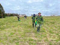 Members of the Construction Engineering Flight in Pictou helped plant trees along with other volunteers on Saturday at a property in Merigomish.