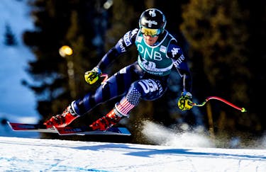 Alpine Skiing - FIS Alpine Ski World Cup - Kvitfjell, Norway - March 2, 2023 Breezy Johnson of the U.S. in action during Women's downhill training Geir Olsen/NTB via