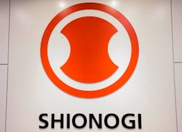 The logo of Shionogi & Co Ltd is displayed at their Tokyo branch office in Tokyo, Japan February 24, 2023.