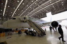 A Boing Dreamliner 787 -800 of Mexican airline Aeromexico is pictured at the hangars of the airline in the Benito Juarez International airport in Mexico City, Mexico June 28,2022