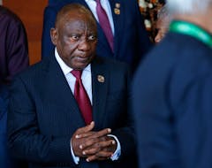 President of South Africa Cyril Ramaphosa attends the opening of the 37th Ordinary Session of the Assembly of the African Union at the African Union Headquarters, in Addis Ababa, Ethiopia February 17, 2024.