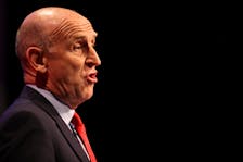 Shadow Defence Secretary John Healey speaks during Britain's Labour Party annual conference, in Brighton, Britain, September 27, 2021.