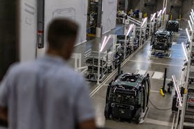 The assembly line for Zoox, a self-driving vehicle owned by Amazon, is seen at the company's factory in Fremont, California, U.S. July 19, 2022. 