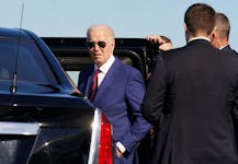 U.S. President Joe Biden steps into his limo upon his arrival in Seattle, Washington, U.S., May 10, 2024. 