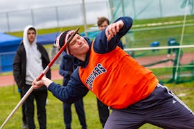 Seth Crowe competed in the Javelin event representing Cobequid Educational Centre. NICK GAINES