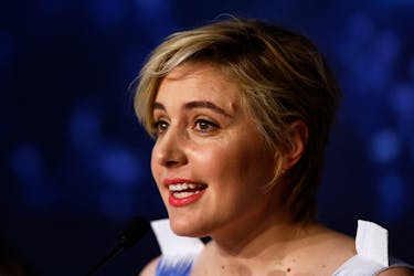 Greta Gerwig, Jury President of the 77th Cannes Film Festival attends a press conference before the opening ceremony of the 77th Cannes Film Festival in Cannes, France, May 14, 2024.