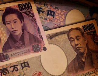 Examples of Japanese yen banknotes are displayed at a factory of the National Printing Bureau producing Bank of Japan notes at a media event about a new series of banknotes scheduled to be introduced in 2024, in Tokyo, Japan, November 21, 2022.