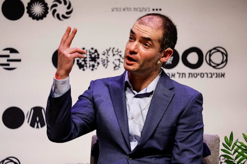 Ilya Sutskever, co-Founder and Chief Scientist of OpenAI speaks during a talk at Tel Aviv University in Tel Aviv, Israel June 5, 2023.