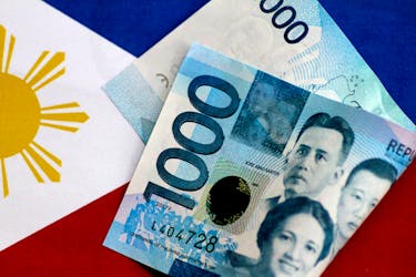A Philippines Peso note is seen in this picture illustration June 2, 2017.