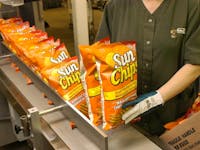 Sunchips on an assembly line at Frito Lay Canada Inc. in Cambridge, Ont.