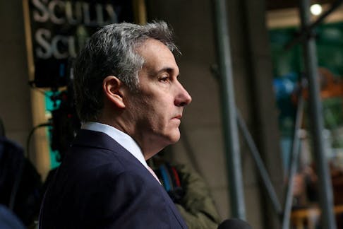 Michael Cohen, former lawyer for Republican presidential candidate and former U.S. President Donald Trump departs his home in Manhattan to testify in Trump's criminal trial over charges that he falsified business records to conceal money paid to silence porn star Stormy Daniels in 2016, in New York City, U.S., May 13, 2024.