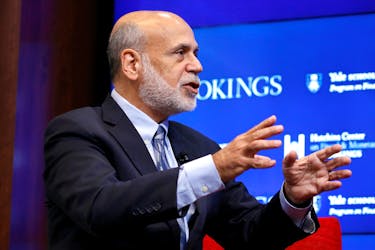 Former Federal Reserve Board Chairman Ben Bernanke discusses "10 Years After the Global Financial Crisis" in Washington, U.S., September 12, 2018.     