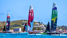 Canada's Sail GP boat, driven by Phil Robertson, races against Switzerland and Australia during the Bermuda Sail Grand Prix, the 10th stop on the Sail GP season's 13-event calendar, on May 5. - SAIL GP