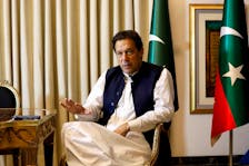 Former Pakistani Prime Minister Imran Khan speaks with Reuters during an interview, in Lahore, Pakistan March 17, 2023.