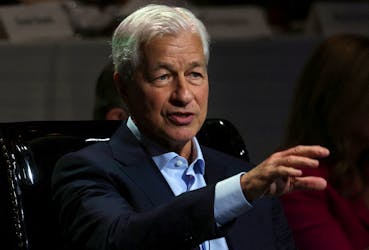 Jamie Dimon, Chairman and Chief Executive officer (CEO) of JPMorgan Chase & Co. (JPM) speaks to the Economic Club of New York in Manhattan in New York City, U.S., April 23, 2024.