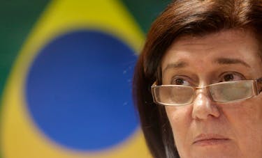 Magda Chambriard, director of the ANP oil agency, attends a news conference in Rio de Janeiro May 23, 2013.   
