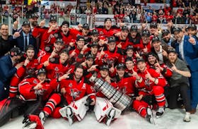 The Drummondville Voltigeurs are the 2024 Gilles-Courteau Trophy champions after knocking off the Baie-Comeau Drakkar 4-0 in their QMJHL championship series on May 14. They’ll now head to the 2024 Memorial Cup that starts on May 25. Photo courtesy QMJHL/Twitter
