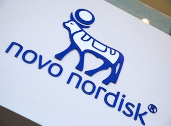 A view of the logo of Novo Nordisk at the company's office in Bagsvaerd, on the outskirts of Copenhagen, Denmark, March 8, 2024.
