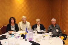 A photo from the 2023 N.S. Seniors Federation annual general meeting. Pictured is National Pensioners Federation President Trish McAuliffe (left), sitting alongside seniors advocate Bernie LaRusic, N.S. Federation President Don Fitzpatrick and treasurer Joe Praught. Brendyn Creamer