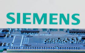 Siemens logo is seen near computer motherboard in this illustration taken January 8, 2024.
