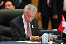 Singapore's Prime Minister Lee Hsien Loong attends a session of the ASEAN-Japan Commemorative Summit Meeting at the Hotel Okura Tokyo in Tokyo, Japan, December 17, 2023. KAZUHIRO NOGI/Pool via