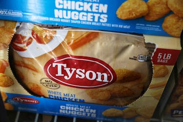 Tyson Chicken Nuggets, owned by Tyson Foods, are seen for sale in Queens, New York, U.S., November 16, 2021.