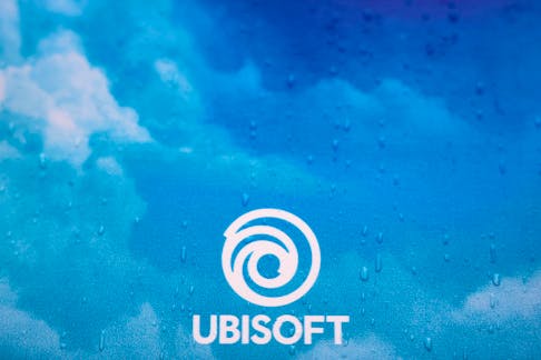 A view of the Ubisoft Entertainment logo on a panel during a news conference at the company's headquarters in Saint-Mande, near Paris, France, September 8, 2022.
