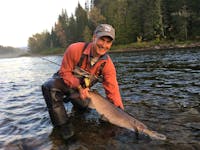 Bill Taylor, the president and CEO of the Atlantic Salmon Federation, releases a 20-pound specimen on the Cascapédia River in Quebec, near New Brunswick, last year.