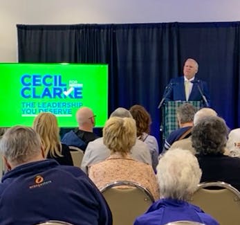Cecil Clarke is shown during his press conference on Thursday, May 16, 2024 at the Horizon Achievement Centre where he announced his intentions to run for mayor of the Cape Breton Regional Municipality.
