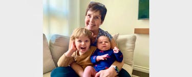 Shannon Nearing is enjoying time with her grandchildren again after receiving robotic-assisted surgery at the QEII. The $3-million spinal robot was fully funded by QEII Foundation donors and was a first in Atlantic Canada.