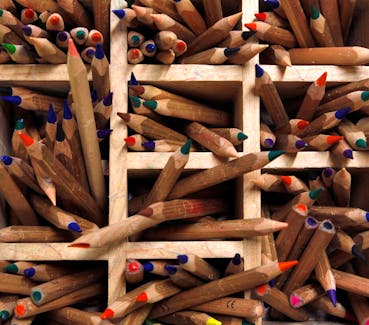 Coloured pencils are pictured in a wooden box at a nursery school in Eichenau near Munich June 18, 2012.  