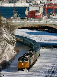 A Via Rail train makes its way into the CN rail cut in Halifax on Friday, January 2, 2009. A study is under way to determine the feasibility of truck traffic along the route. (Peter Parsons/staff)