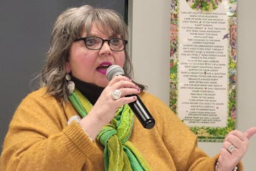 Ward 3 Coun. Cathy Hinton announced that this fall she is considering running for mayor of Truro. Despite the decision still being up in the air, her statement was met with applause from attendees to the May 9 community meeting. BRENDYN CREAMER