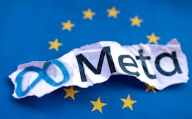 EU flag and Meta logo are seen in this illustration taken, May 22, 2023.